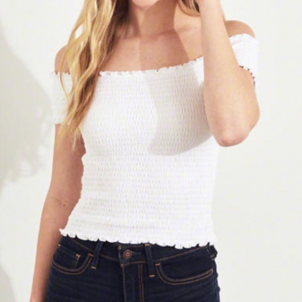Hollister off the shoulder smocked top
